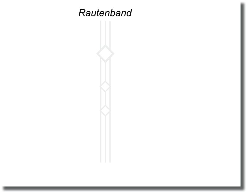 Folie Glastür mit filigranem Rautenmotiv und langen parallelen Linien als schmales vertikales Dekor für transparente Ganzglastüren.